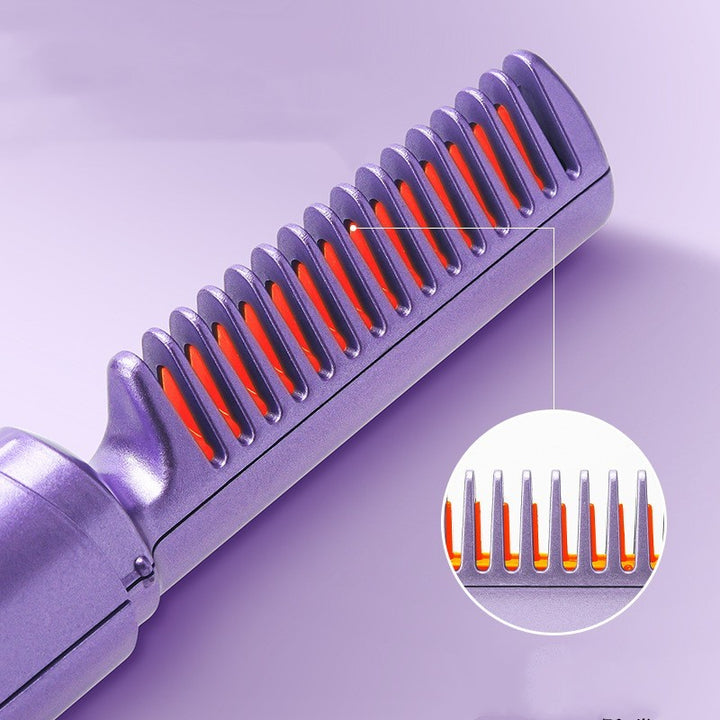 Professional Wireless Hair Straightener & Curler Comb – Fast Heating Negative Ion Styling Brush - LovinCart