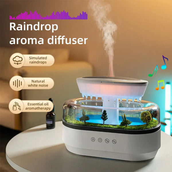 Raindrop Green Landscape Humidifier – Essential Oil Diffuser & Aromatherapy