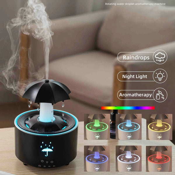 Umbrella Raindrop Aroma Diffuser & Humidifier with Colorful Lights