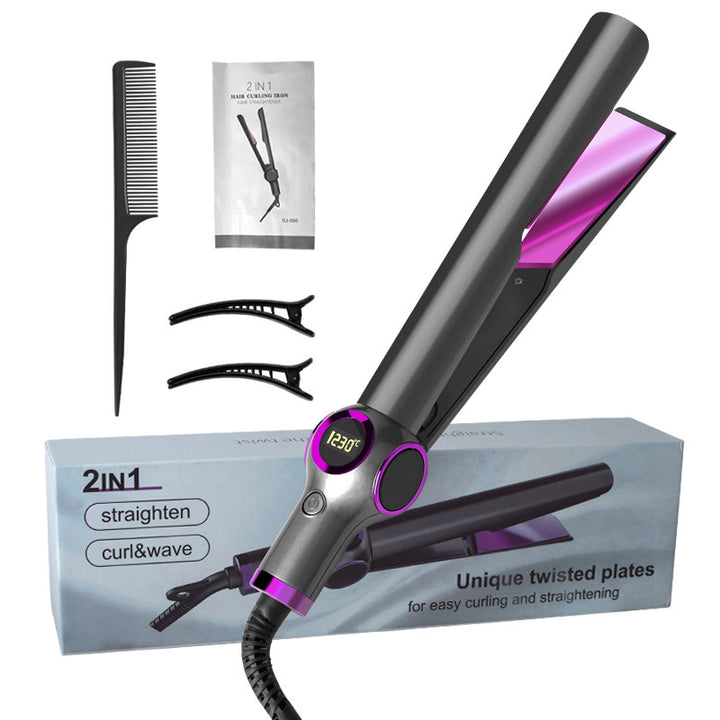 Digital Display Hair Straightener & Dual-Use Automatic Hair Curler - LovinCart