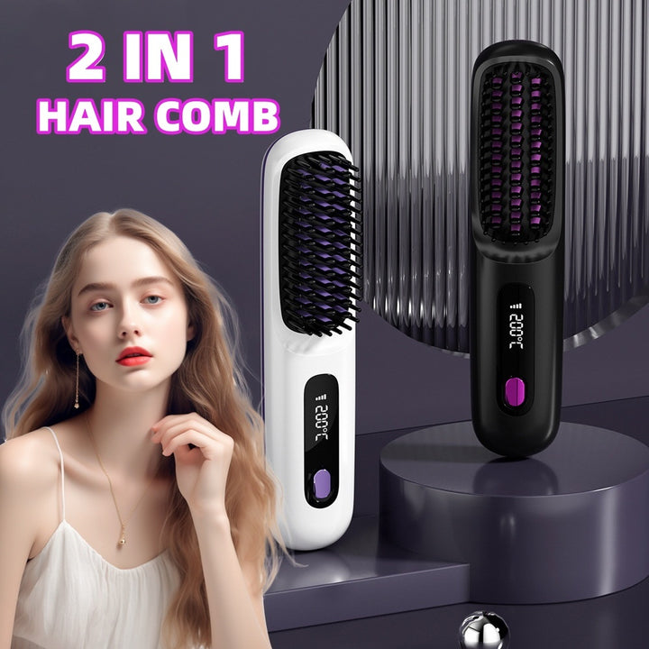 2-in-1 Wireless Hair Styler | Straighten & Curl with One Device - LovinCart