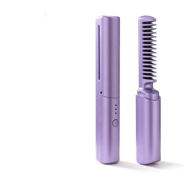 Professional Wireless Hair Straightener & Curler Comb – Fast Heating Negative Ion Styling Brush - LovinCart